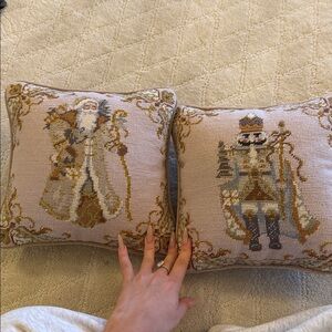 Embroidered Christmas Throw Pillows